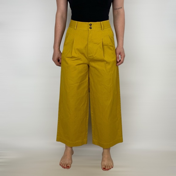 MADEWELL Pleated Wide Leg Pant in‎ Golden Pecan - Picture 2 of 6